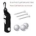 ASENVER 2 Pack Golf Carry Bag with Tee Holder Pouch, Light Weight Hook, Portable Golf Ball Storage Bag for 3 Balls 3 Tees (Black+Black)