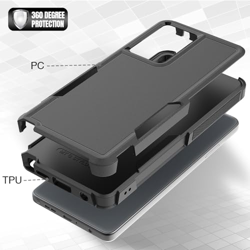 for Moto G Stylus 5G 2024 Case, [Military Grade Drop Tested] with Screen Protector, Dual Layer Protective Heavy Duty Cell Phone Cover Non-Slip Shockproof Case for Moto G Stylus 5G 2024 (Black) by yuanming - Used condition - Image 4