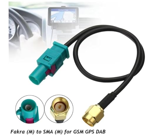 Samochodowa antena GPS 15 cm | Fakra Z męski na SMA męski | Kabel adaptera anteny samochodowej RG174 | Do radia samochodowego Android Radio samochodowe GPS Nawigacja GPS DAB Digital Radio 4G LTE