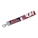 Rico Industries NCAA Mississippi Rebels - Ole Miss Wrist Lanyard Key Chain, Cute Wristlet Strap Keychain Holder for Women Men Car Keys ID Badges Card Wallet Phone Camera