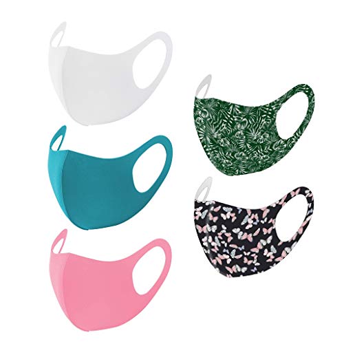 Adult Unisex Dustproof Face_Masks Washable Ice Silk Thin Fabric Face Bandanas, Camo Solid Reusable Breathable Fashion Face_Mask