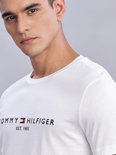 Image of Tommy Hilfiger Mens White Logo T-Shirt