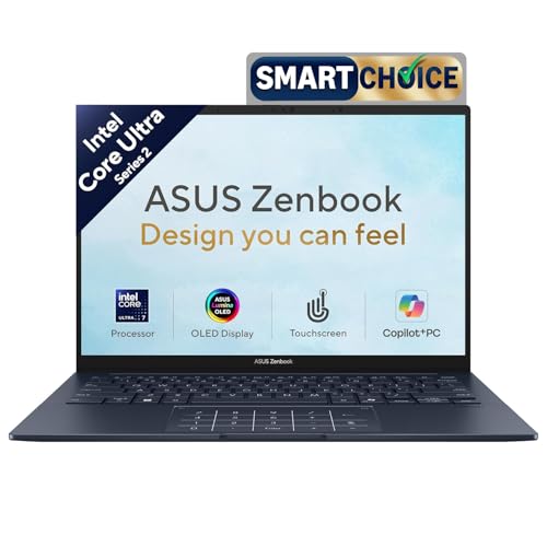 ASUS Zenbook 14 (2026),Smartchoice,Intel Core Ultra 7 255H,32GB RAM,1TB SSD,OLED,Touchscreen,14"(35.5 cm),Win 11,M365 Basic(1Y)* Office 24,Ponder Blue,1.28 Kg,UX3405CA-QL1015WS,Thin & Light Laptop