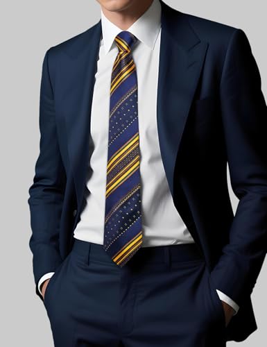 Image of DiBanGu Mens Zipper Ties Silk Adjustable Necktie Pocket Square