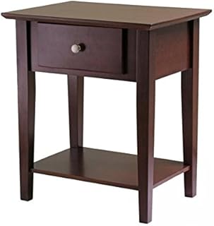 Pemberly Row Shaker Nightstand with Drawer in Antique Walnut Finish