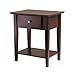 Pemberly Row Shaker Nightstand with Drawer in Antique Walnut Finish