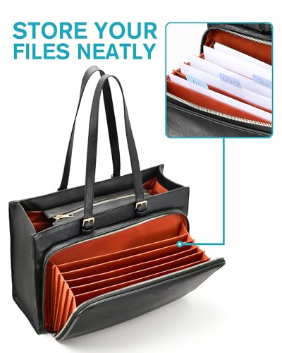 Teacher Tote Bag with Accordion File Pocket, Large Teacher Work Tote Bag for Women, Waterproof, Fits 15.6" Laptop2