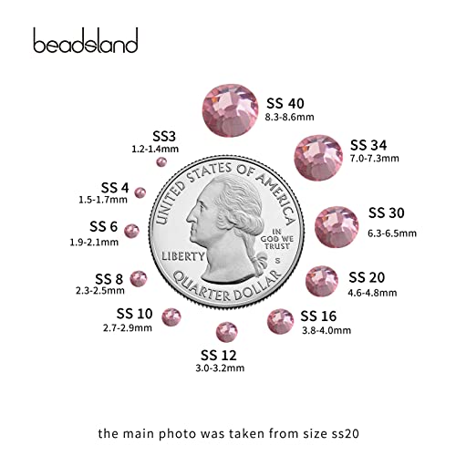 Beadsland Flat Back Crystal Rhinestones Round Gems for Nail Art and Craft Glue Fix, Light Purple, 1.2-1.4mm, SS3/1440pcs - Thumbnail 3
