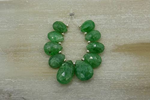 Tsavorite Grenat rare LKBEADS briolettes poires, la poésie d'un vert éternel