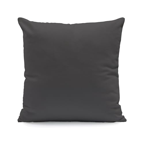 Hans-Textil-Shop Kissenbezug 30x60 cm Dunkelgrau Uni – 100% Baumwolle Linon, Made in Europe – Kissenhülle mit Reißverschluss für Sofakissen & Couchkissen
