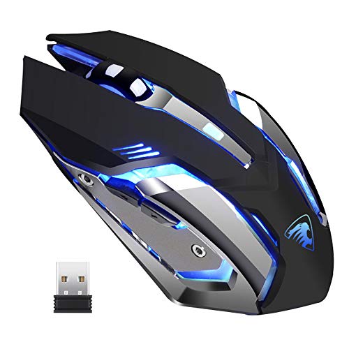 Uciefy X96 Wireless Gaming Mouse, Rechargeable Silent Mouse 4 Breathing Led Light Optical