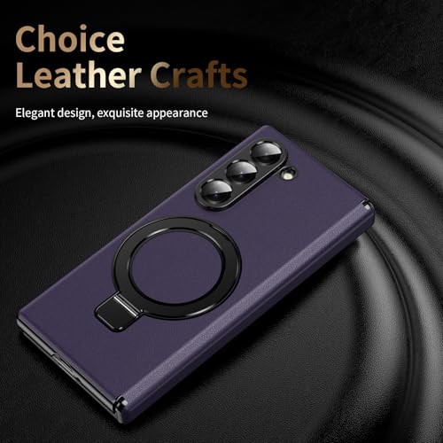 Protection charnière Samsung Z Fold 6 coque antichoc violette cuir