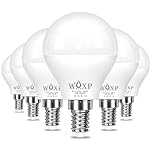 E14 Small Screw Light LED Bulb Warm White 60W Equivalent, 760 Lumen 6W SES Golf Ball Bulbs for Lamps, 3000K Small Edison Screw P45 LED Lightbulb, 220-240V, Non-Dimmable, Pack of 6