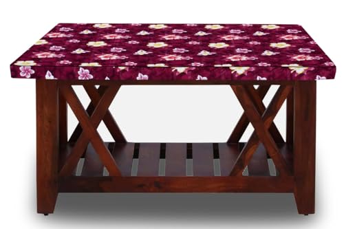 Image of The Furnishing Tree Elastic Rectangular Center Tpoy Table Cover WxL 18x48 in Inches Polyester Floral Pattern Red