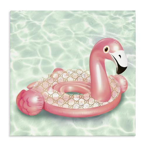 Summer Pool Float Glam Pattern, 24 x 24 Inch Canvas Wall Art