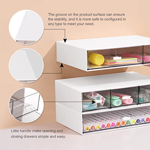 Comix Desk Organizer With 6 Drawers, Rectangular Desktop Drawers, Plastic Makeup Storage, Desk Organizer And Accessories, Detachable Design, Suitable For Office, School, Home (White) #TOP2