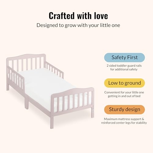 Image of Dream On Me Classic Design Toddler Bed, GREENGUARD Gold, Pink