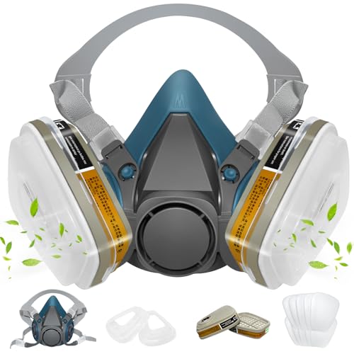 Masque respiratoire bleu ANUNU avec filtres pour peinture et poussière