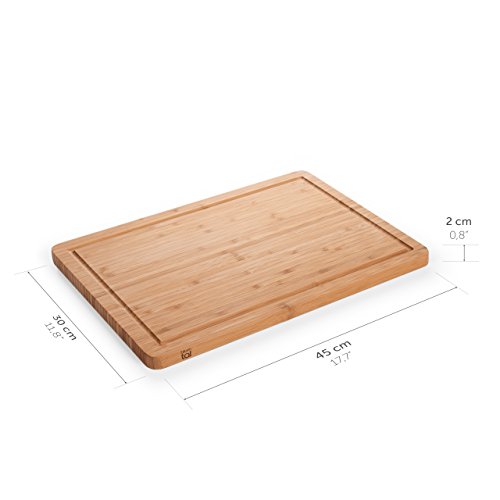 Blumtal Wooden Chopping Board - Bamboo Cutting Board, 45 x 30cm, Handy Juice Groove