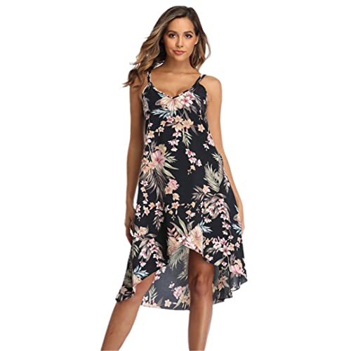 Robe bohème sans manches anti-chaleur : confort doux et look sexy col en V taille S