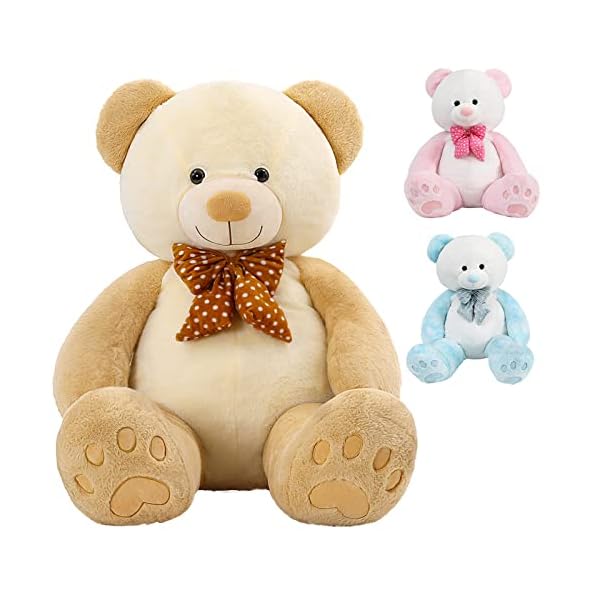 MorisMos Ours en Peluche Geant XXL 120cm, Kawaii Nounours Geante Marron Douce Câlin, Grand Teddy Bear,Idée Cadeau pour Maman Enfant Filles Femme Anniversaire Noel Décorations 41RIpIFtLfL. SS600