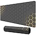 Black Gold Honeycomb Desk Pad Mouse Pad,Extend XL Mouse Mat with Stitched Edges,Non-Slip Rubber Base Large Mousepad for Office PC Keyboard Laptop and Home Work Desk Mat(31.5X11.8 in)