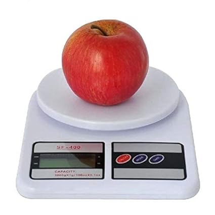 Toxham Electronic Digital Kitchen Weighing Scale, Kitchen Scale Digital Multipurpose (White, 10 Kg)