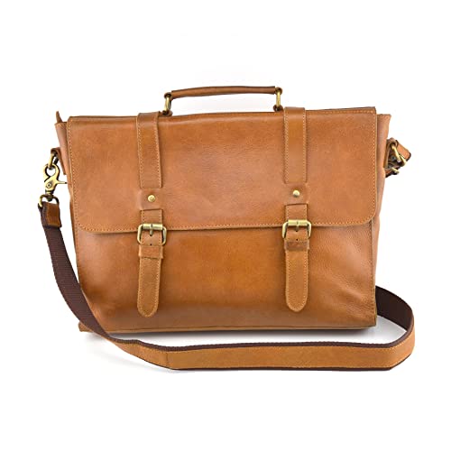 Bolso mensajero de cuero búfalo para laptop