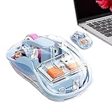 ラップトップ コンピュータ制御ワイヤレス、ライト付きワイヤレス コンピュータ制御 - RGB ライトを備えた透明なトライモード コンピューター制御,サイレントクリック 電話用コンピュータ制御 図書館、旅行用タブレットおよびラップトップ