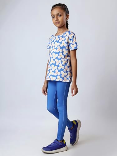 Image of Girl's Active Sports Wear Solid Short Sleeve Running Workout Tshirts Athletic Tops Lightweight Quick Dry Training Yoga Round Neck Tshirt (4 to 14 YRS)