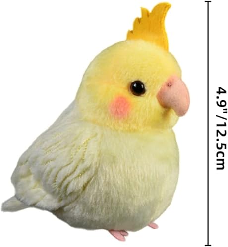 Miniatura 2 de Nohito Juguete de peluche realista de pájaro loro de cacatúa amarillo, simulación de pájaro falso, animales de peluche de cacatúa, lindos regalos