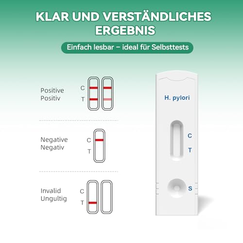 H.pylori Schnelltest mit 98% hoher Genauigkeit | Antigen-Selbsttest via Stuhluntersuchung | Für alle Magenbeschwerden: Sodbrennen, Gastritis & mehr-1 Stück