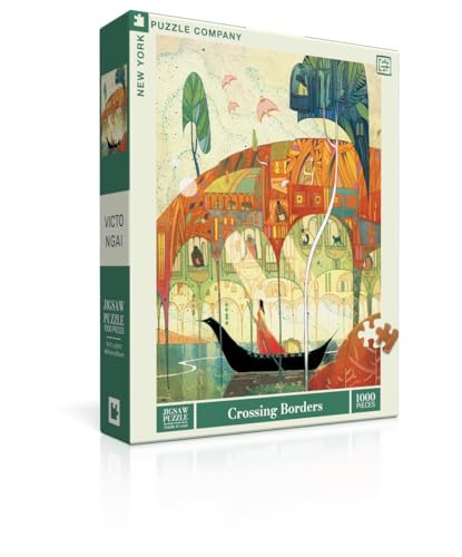 New York Puzzle Company - Victo Ngai Crossing Borders - 1000 Piece Jigsaw Puzzle for Adults by Victo Ngai