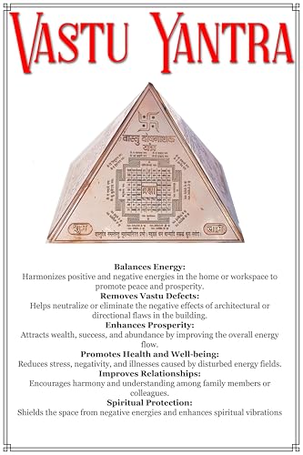 Image of Copper Vastu Pyramid Hollow Vastu Dosh Nivaran 4 side Yantra Vastu protection Yantram Pure Copper Pyramid, Vastu Dosh Nivaran Yantra, Sri Yantra, Saraswati Yantra, Raksha kavach Yantra, Size 7x7 cm