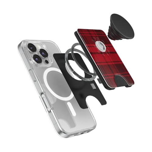 Image of PopSockets Phone Wallet for MagSafe, Phone Card Holder with Grip, Fall - Buffalo Check