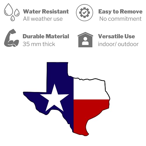 Imán con bandera de Texas en forma de estado 5 pulgadas miniatura 3