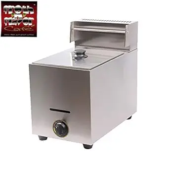 FROTH & FLAVOR Stainless Steel Commercial Gas Deep Fryer (11 L, Silver)