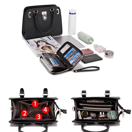 Handbags Sets For Women Shoulder Bags Top Handle Work Satchel Tote Purses Set With Matching Wallet 2pcs4