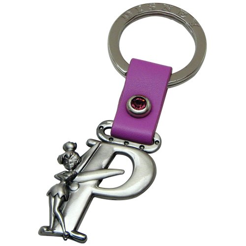 Porte-clés Fée Clochette Lettre P étain Disney anti perte clés sac