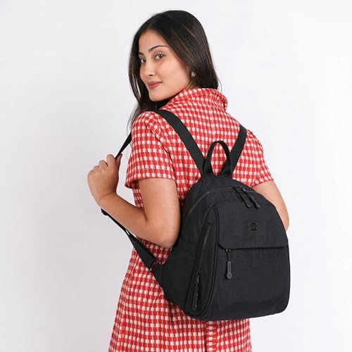 Image of TS WITH TECHSUN Women Mini Backpack | Water-Resistant Compact Bag for Travel, Daily Use & Casual Outings | Fits Only Essentials (L) 26CM X (W) 15CM X (H) 32CM