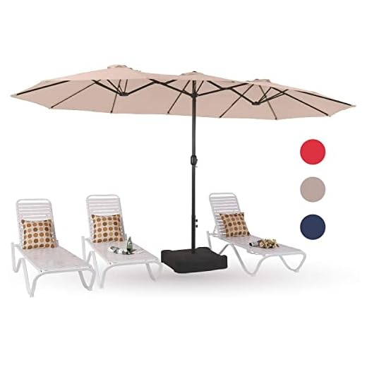 PHI VILLA 15ft Large Patio Umbrella Set