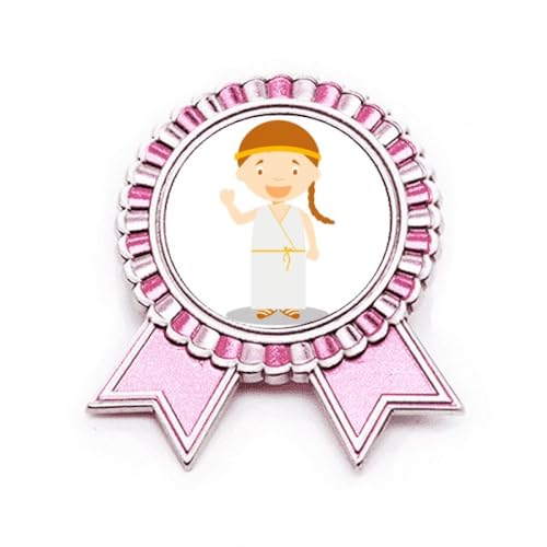 Broche robe blanche Grèce dessin animé pour égayer un vêtement triste en métal