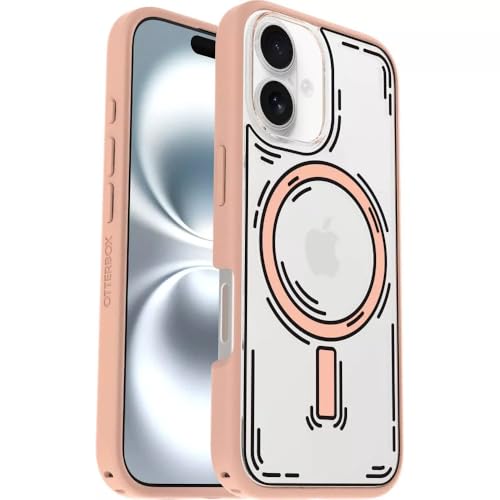 Image of OtterBox iPhone 16 (Only) - Symmetry Clear Series+ Case - Doodle Cover - Snaps to MagSafe - Ultra-Sleek - Raised Edges Protect Camera & Screen - Non-Retail Packaging