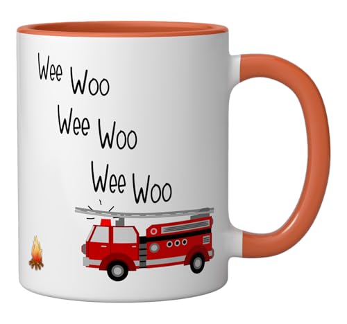 Taza de cerámica funcional 11 onzas color naranja/blanco miniatura 2