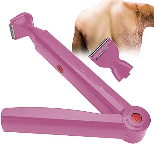 Afeitadora Eléctrica para Espalda,USB Depiladora Corporal Hombre Con 2 Hojas Intercambiables y Mango Plegable Para Hombres Barba y Cabello y Cuerpo Sin Dolor y Sin Callejones Sin salida Depilación