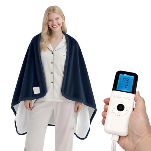Heated Blanket Electric Throw, Portable Heated Wearable Shawl for Gifts,