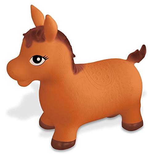 Mondo -9689 Mondo Toys-Horse Ride-On opblaasbaar paard van kinderen – hoge kwaliteit 09689, kleur bruin, 9689