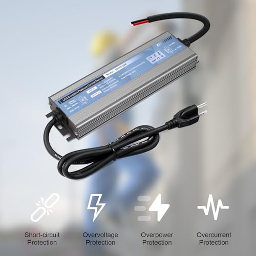 Image of QNNP LED Driver 200 Watts 24V DC with Plug, Low Voltage Transformer Waterproof IP67 Power Supply Transformer Adapter AC 85V-265V to 24V DC, LED Power Supply for Indoor Outdoor Lighting
