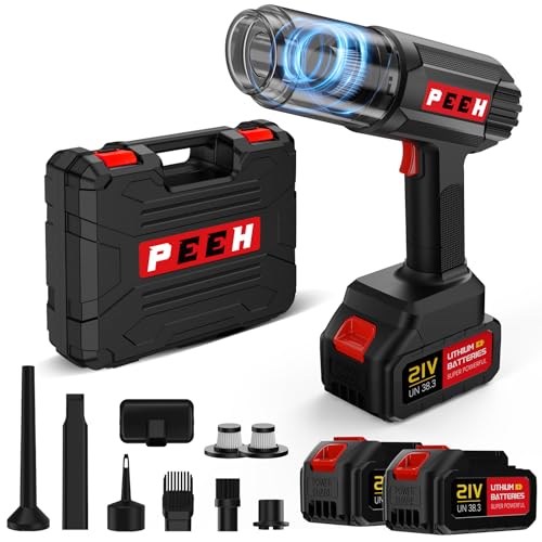 PEEH Cordless Handheld Vacuum — 45kPa, Dual-Battery, 6-Piece Attachment Kit