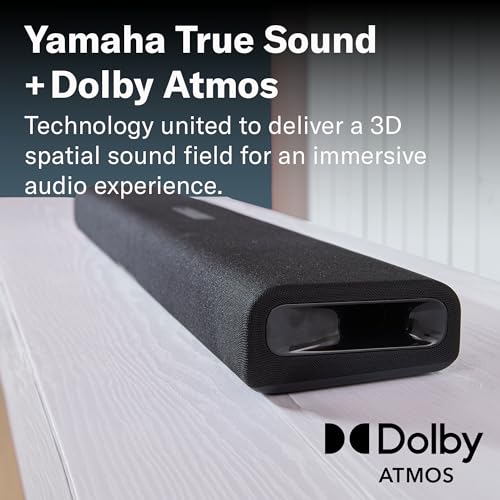 Image of Yamaha SR-B30A Sound bar with Built-in Subwoofers, Dolby Atmos Sound bar for TV, Home Theater Sound System for TV, Bluetooth, Black